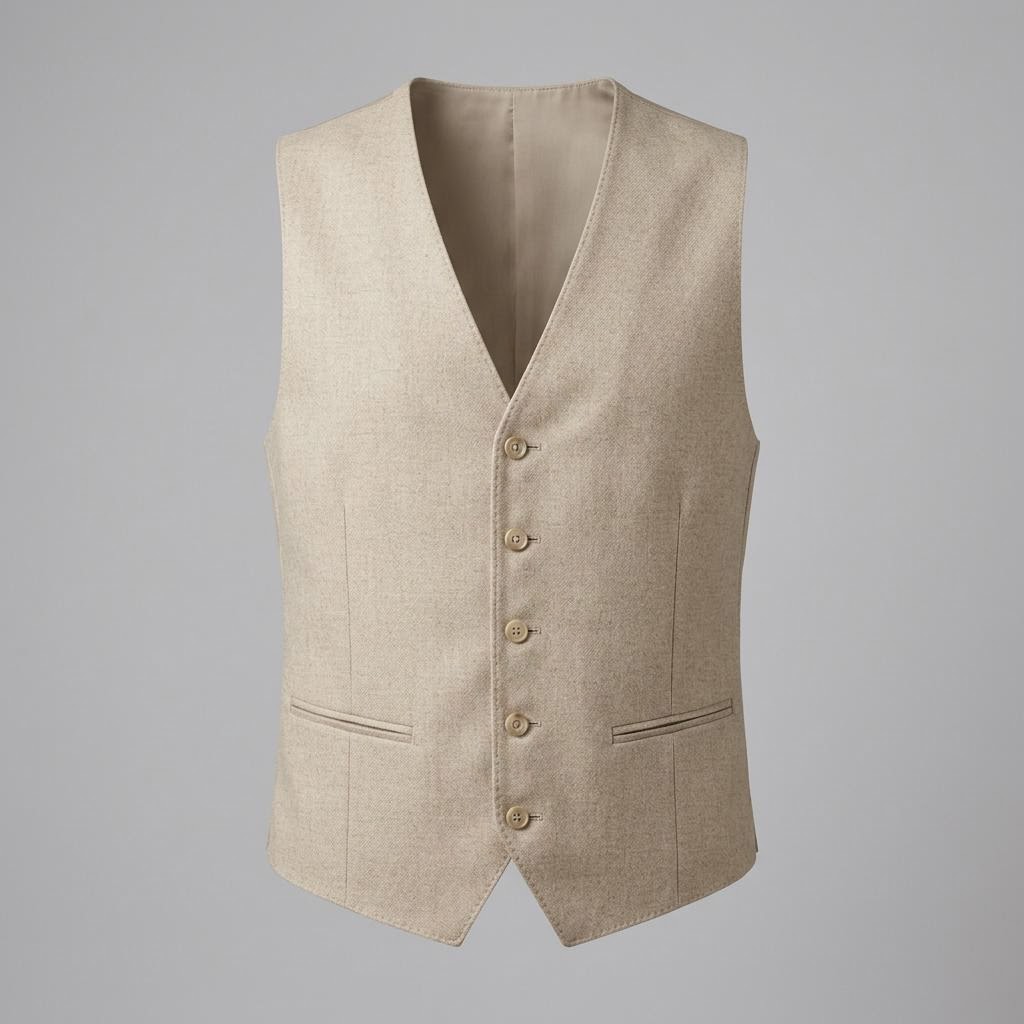 Oatmeal Beige Waistcoat