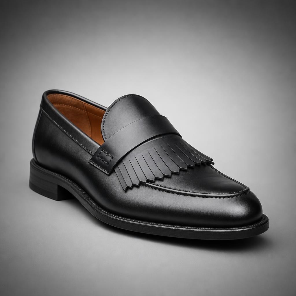 Black Fringe Loafer