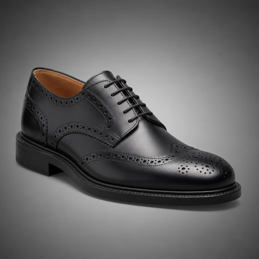 Black Punched Brogue Derby