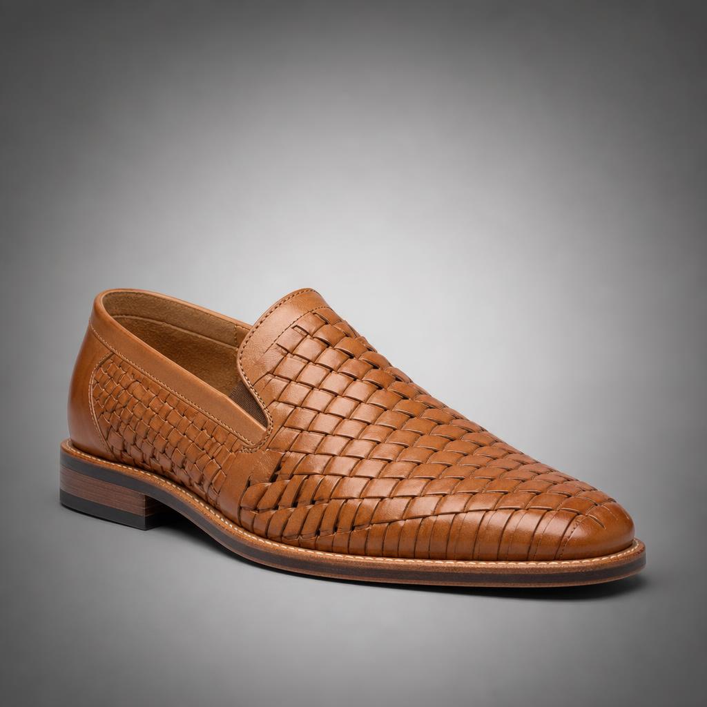 Braided Tan Mock Slip Ons