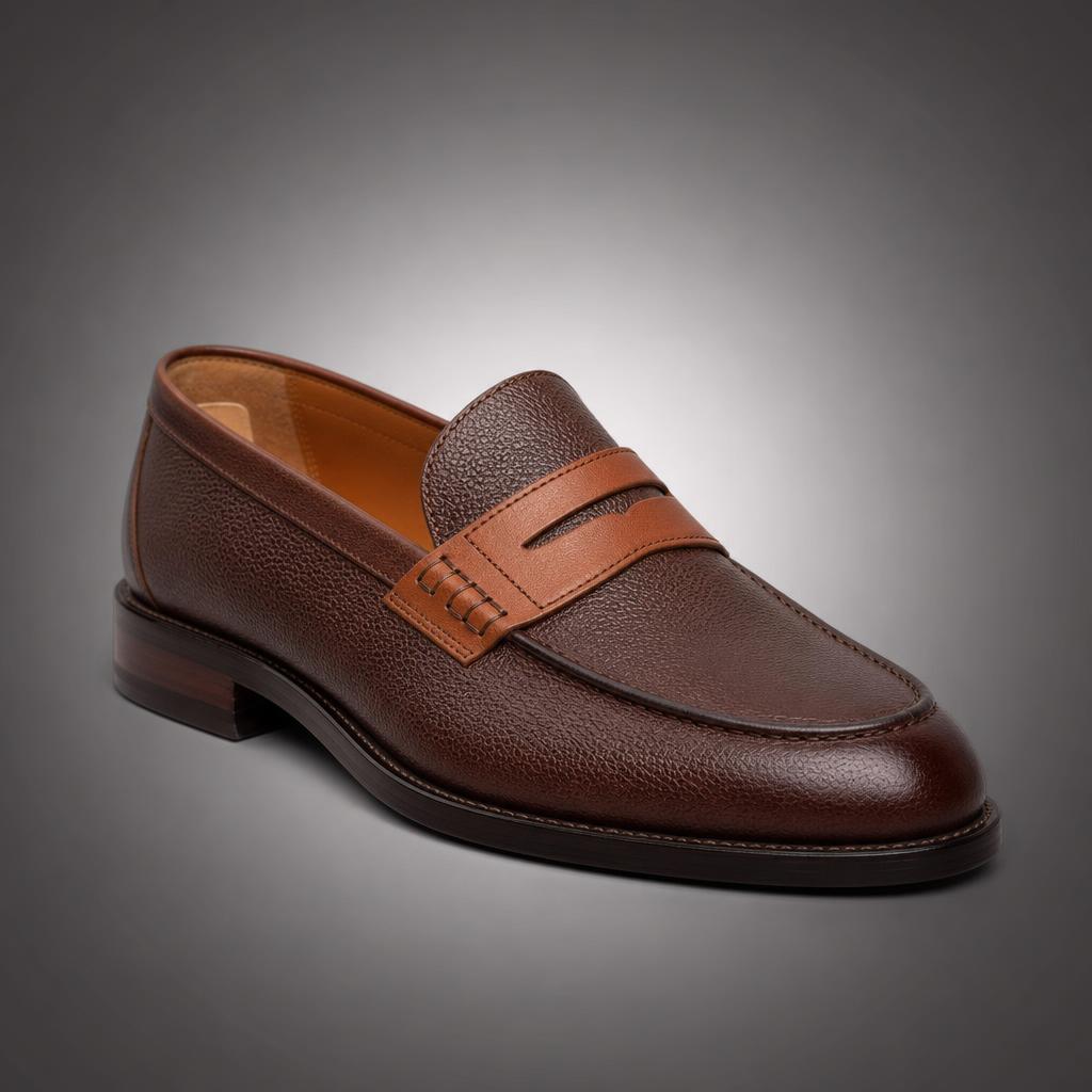 Brown Grain Saddle Loafer