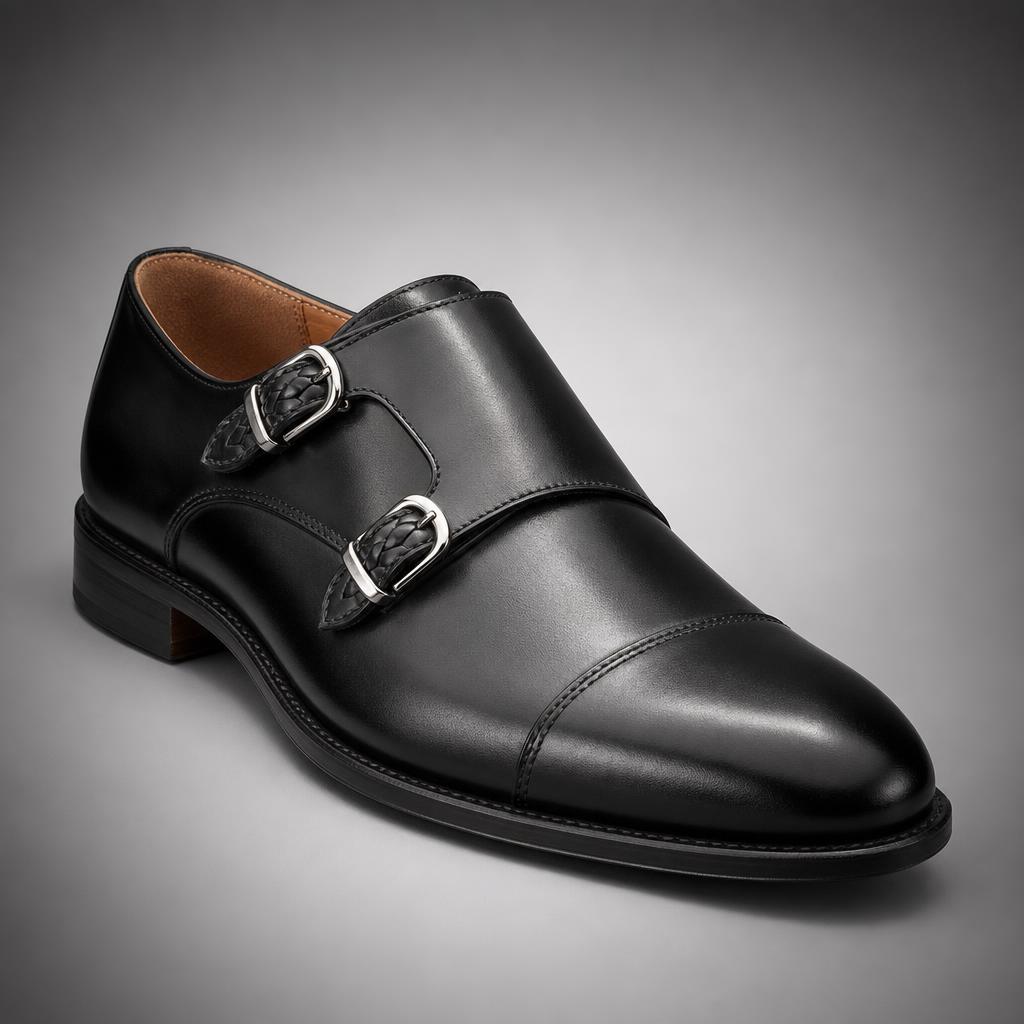 Black Braided Double Monkstraps