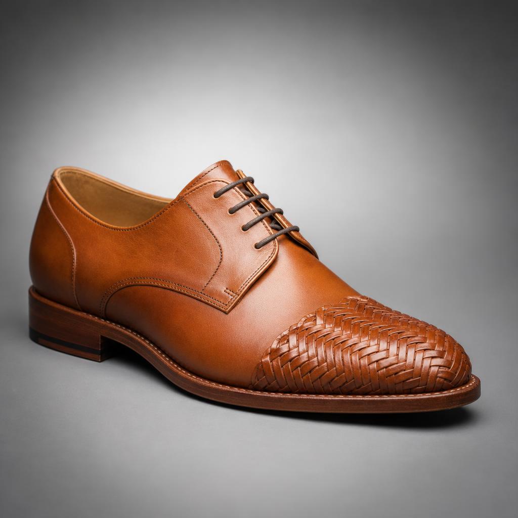 Cognac Braided Toecap Derby