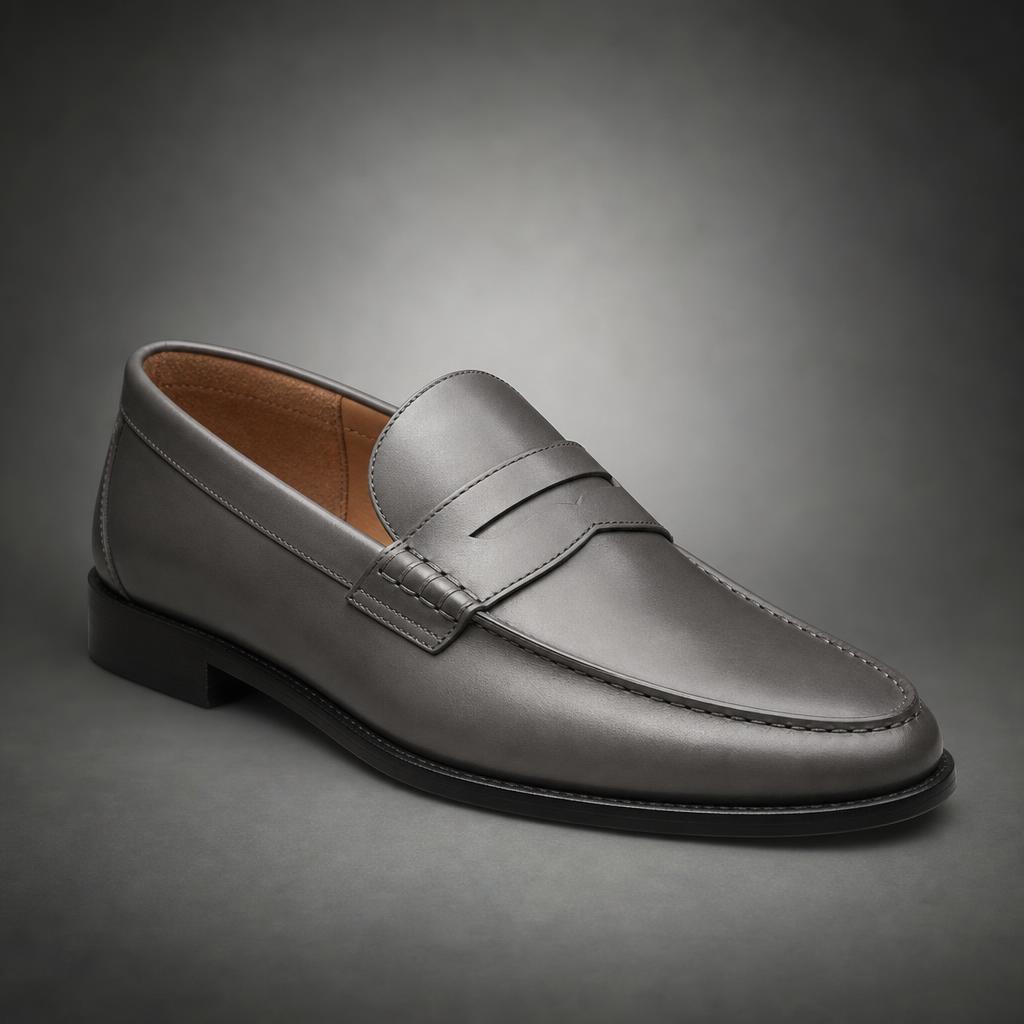 Grey Penny Loafer