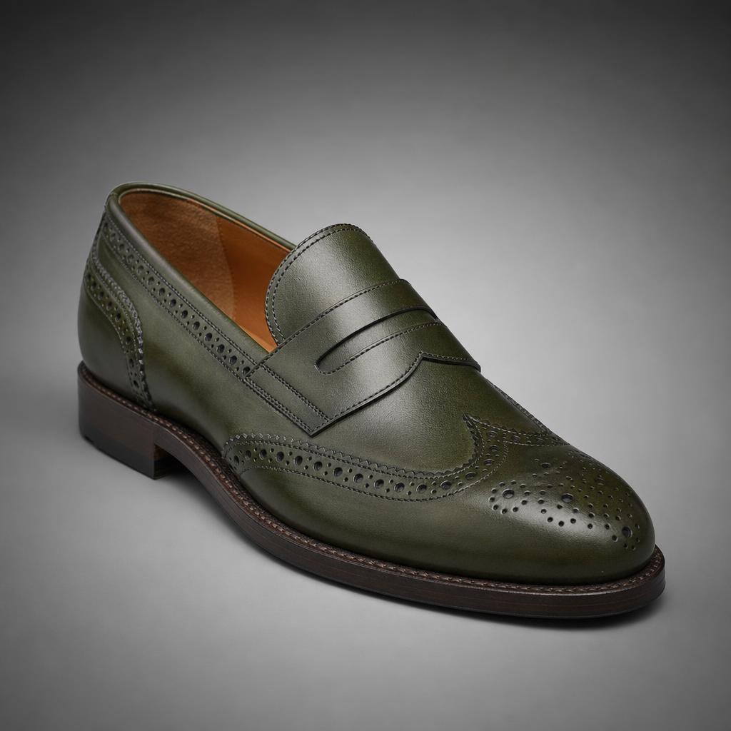 Loden Wingtip Penny Loafer