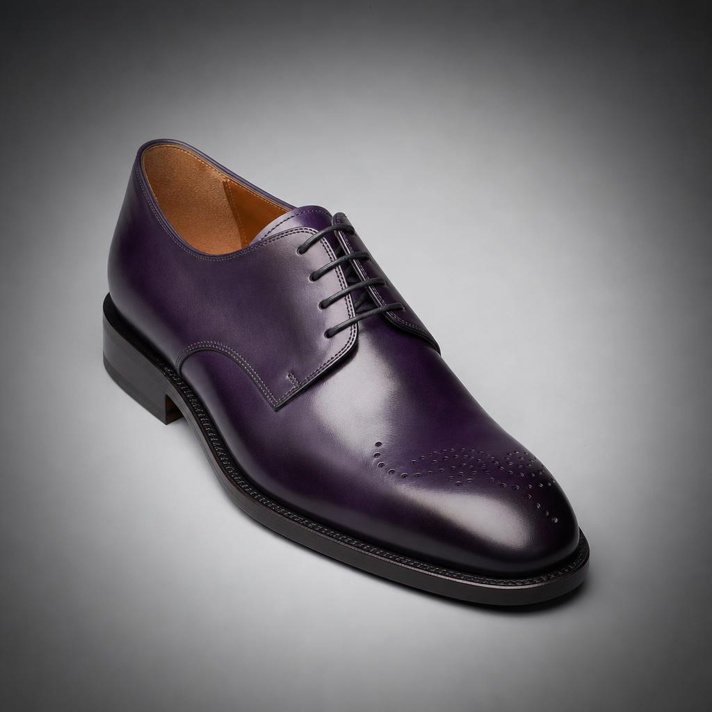 Purple Assymetrical Medallion Derby