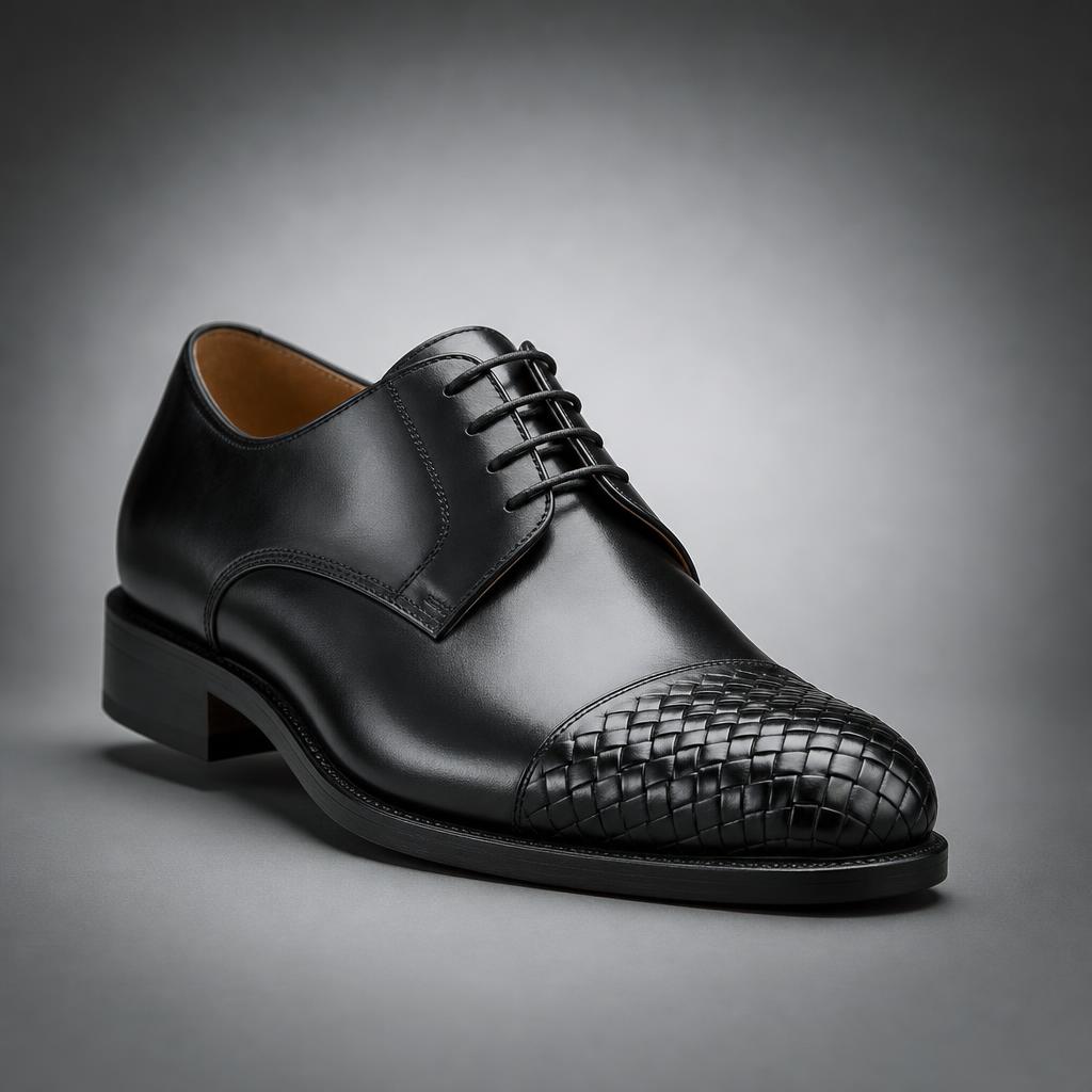 Black Derby With Braidede Detail